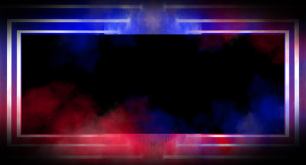 Dark background, tunnel. 3D rendering