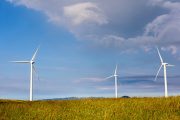 Wind blades on sweet hills