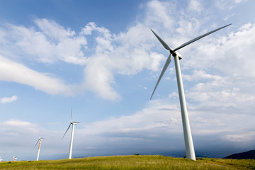 Fototapeta premium Wind blades on sweet hills