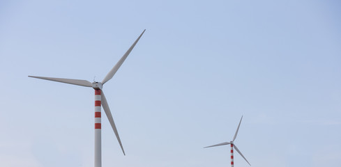 Wind blades on sweet hills
