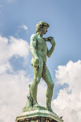 Bronze Statue of David at Michelangelo Park in Florence, Italy