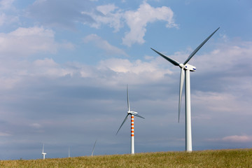 Wind blades on sweet hills