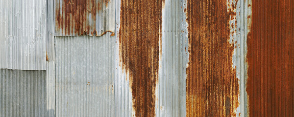 Rusty Corrugated Zinc Sheets Paneling Texture Background