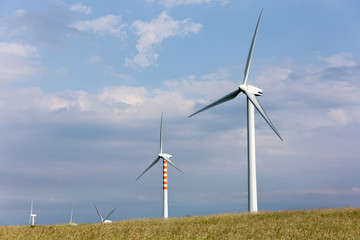 Wind blades on sweet hills