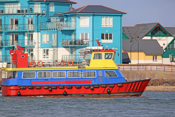 Fototapeta na wymiar Pleasure cruiser by Exmouth Docks