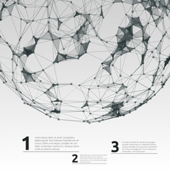Obraz premium Abstract futuristic background with dots and lines. Vector illustration.