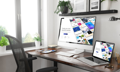 black and white responsive devices mockup responsive website builder