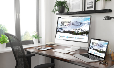 black and white responsive devices mockup responsive mountain website