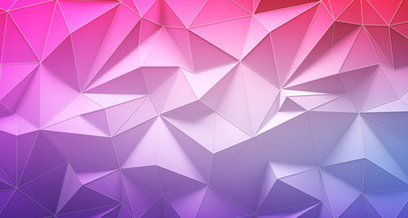 Colorful low poly geometric background. 3d rendering.