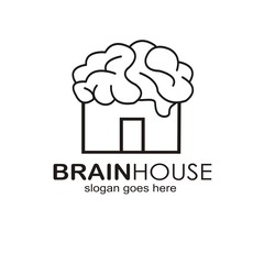 brain house logo design.