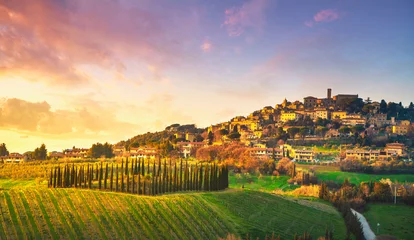 Fotobehang Toscane Casale Marittimo village, vineyards and landscape in Maremma. Tuscany, Italy.  © stevanzz