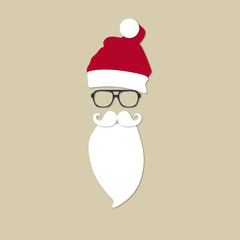 Weihnachtskarte mit Hipster Nikolaus und lieben Grüßen