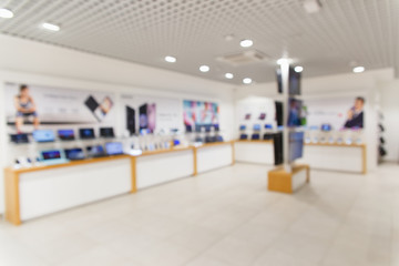 Blurred image of electronic department store