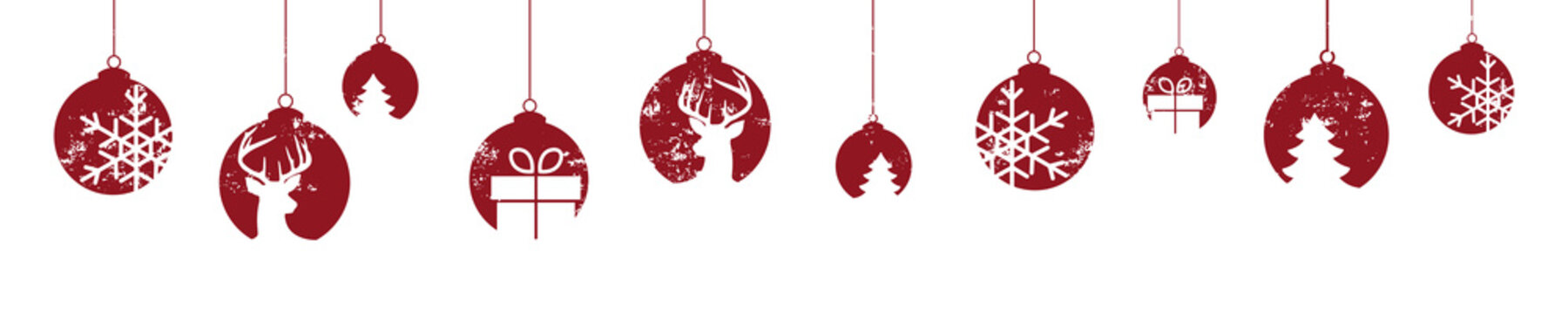 Weihnachten Christbaumkugel Banner rot