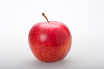 Red apple gala on white background. Front view.