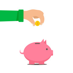 The man put money into a money box