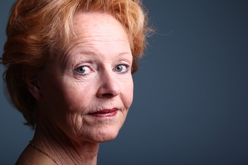 Mature woman with red hair
