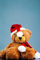 Teddy bear in santa hat