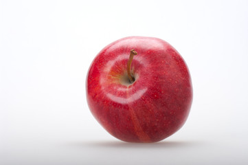 Red apple gala on white background. Front view.
