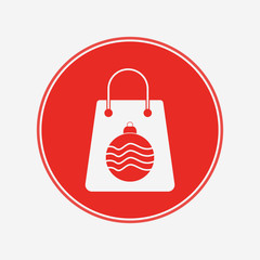 Christmas shopping bag vector icon sign symbol