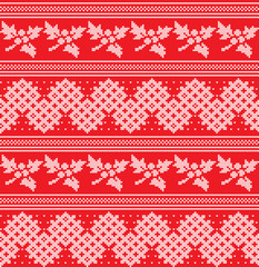 Winter festive Christmas knitted pattern woolen knitted