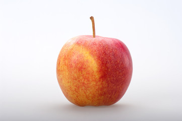 Red apple gala on white background. Front view.