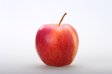 Red apple gala on white background. Front view.