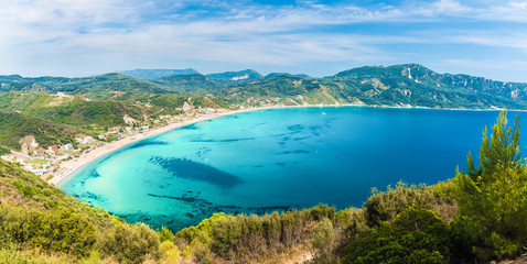 Amazing view at Agios Georgios Pagon beach in Corfu island, Greece