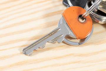 Close up of a silver key