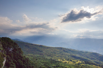 Fototapeta na wymiar Landscape of the hills around Capracotta
