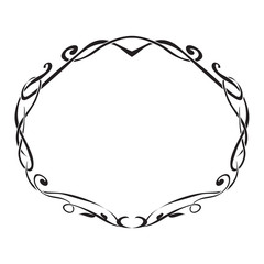 PrintArt Nouveau decorative monochrome oval frame with text place
