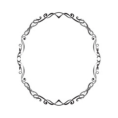 PrintArt Nouveau decorative monochrome oval frame with text place
