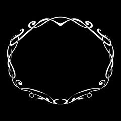 PrintArt Nouveau decorative monochrome oval frame with text place
