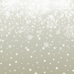 Christmas background with falling snowflakes. Vector