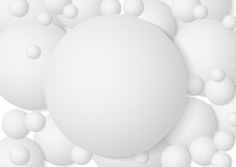 Vector : Abstract white circles on white background
