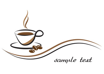 Coffee business logo design, vector illustration