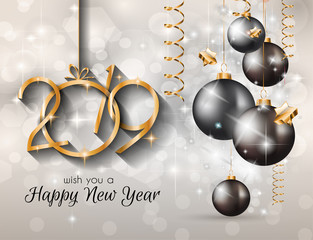 2019 Happy New Year Background for your Seasonal Flyers and Greetings Card or Christmas
