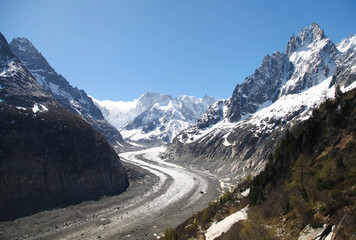Glacier in the Alps. Beatiful mountains.