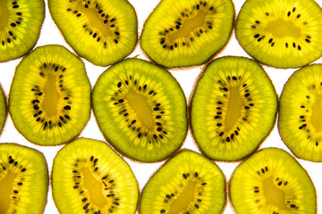 Kiwi slices isolated on a white background