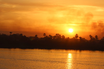 sunset on nile