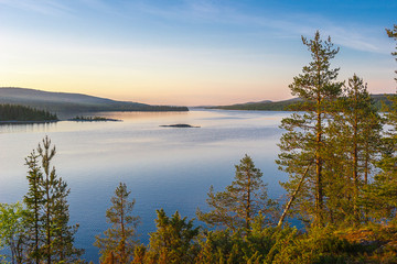 sunset in the Höga Kusten northern Sweden, Scandinavia