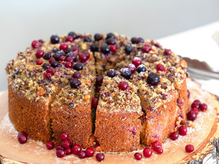 Berry pie on the table