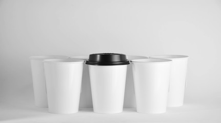 White paper coffee cup - close up