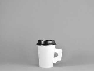 White paper coffee cup - close up