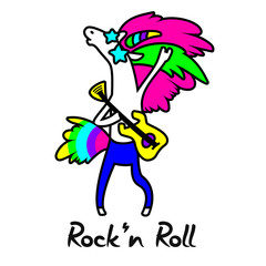 Unicorn rock star vector illustration for design