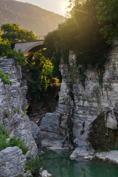 Marmitte dei Giganti canyon on the Metauro River, Fossombrone, Marche