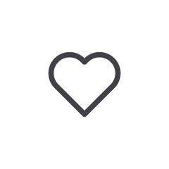 Vector heart icon. Outline heart icon. Heart shape. Love symbol Valentine's Day. Element for design logo mobile app interface or website