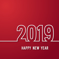 Happy new year 2019 paper postcard.