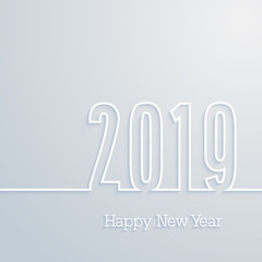 Happy new year 2019 paper postcard.