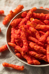 Unhealthy Spicy Cheese Corn Crisps Chips